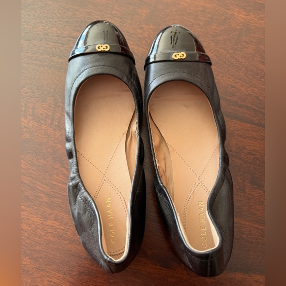 Cole Haan black ballet leather flats new without tags - Picture 2 of 8